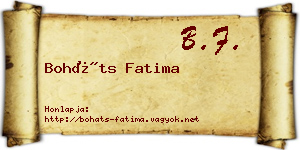 Boháts Fatima névjegykártya